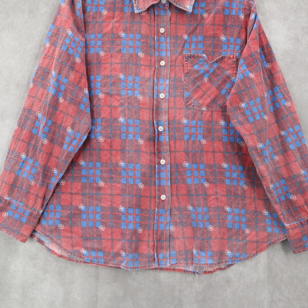 American Sweetheart Red Plaid Flannel Button Up Long Sleeve VTG Western Shirt XL - Picture 5 of 10